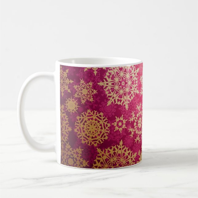 Caneca De Café Padrão de flocos de neve (Esquerda)