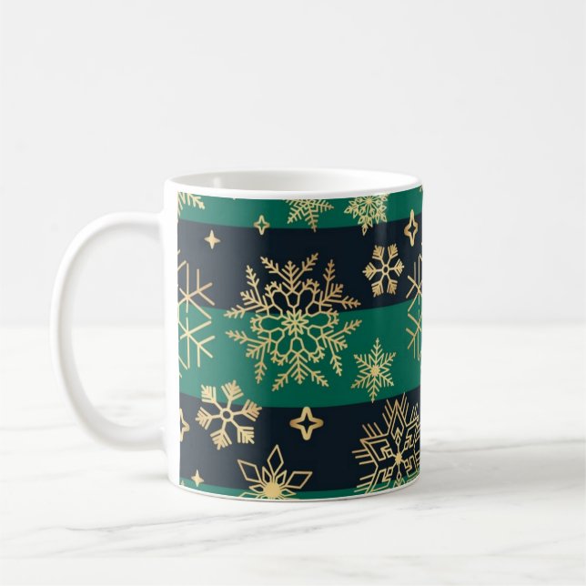 Caneca De Café Padrão de flocos de neve (Esquerda)