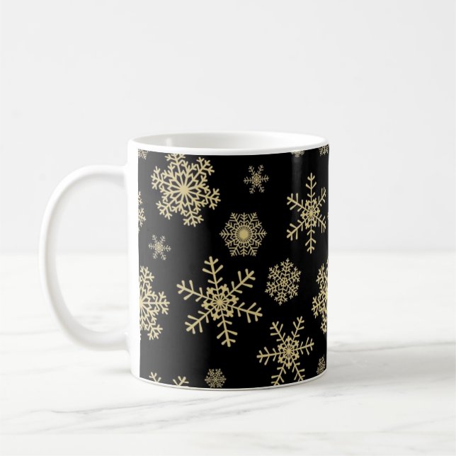 Caneca De Café Padrão de flocos de neve (Esquerda)