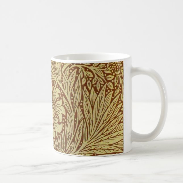 Caneca De Café Padrão de Flor Antiga Marigold de William Morris (Direita)
