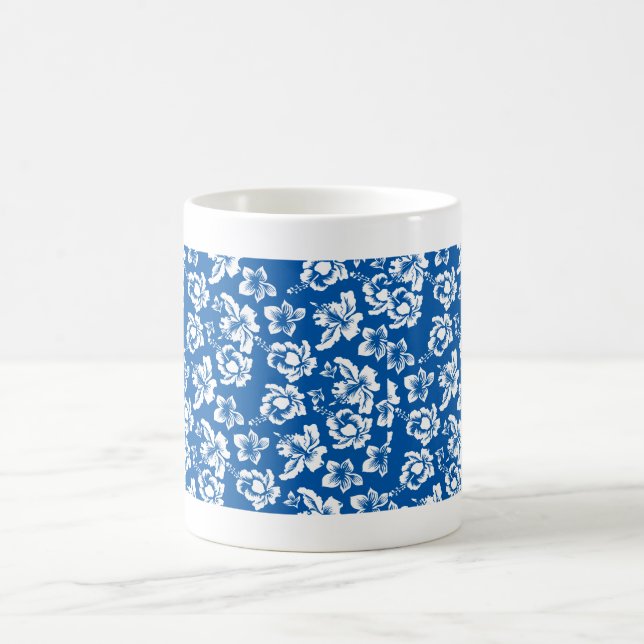 Caneca De Café Padrão de Flor Azul Hawiian (Centro)