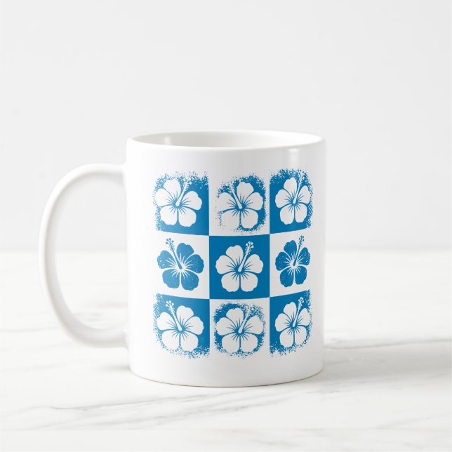 Caneca De Café Padrão de Flor de Hibisco (Esquerda)