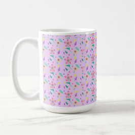 Caneca De Café "Padrão de Flor de Pastel - Cor de Água Fora de Co