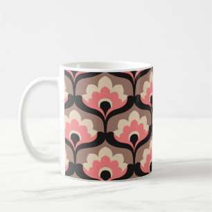 Caneca De Café Padrão De Flor Floral Sem Vintagem