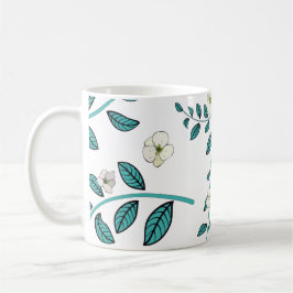 Caneca De Café Padrão de Flor Invisível