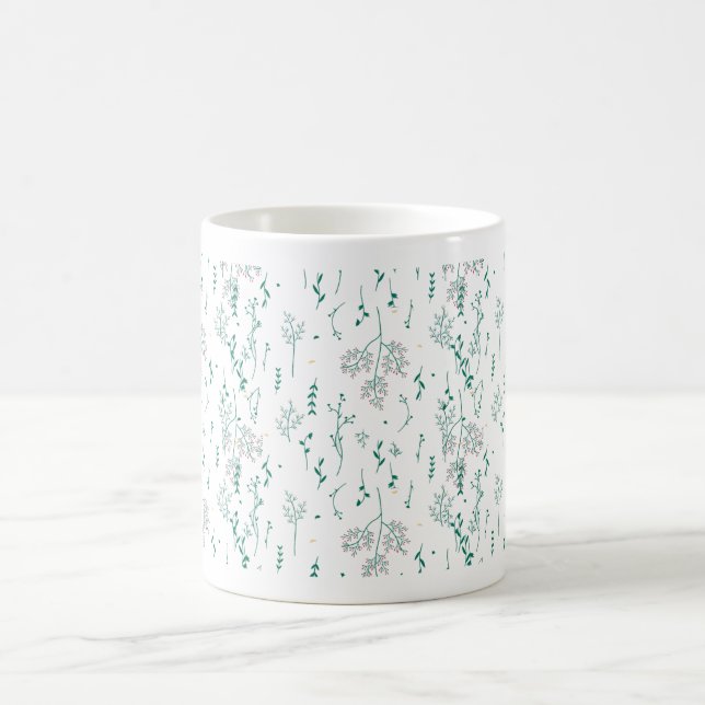 Caneca De Café Padrão de flor selvagem (Centro)