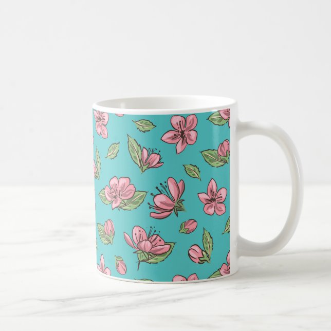 Caneca De Café Padrão de flores (Direita)
