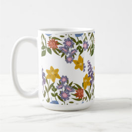 Caneca De Café padrão de flores