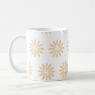 Caneca De Café Padrão de flores cor-de-rosa. arte, trabalho de ar