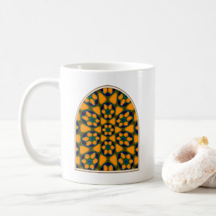 Caneca De Café Padrão de Flores de Abstrato exclusivo