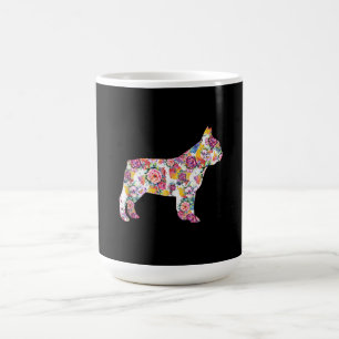 Caneca De Café padrão de flores de buldogue francês presente d