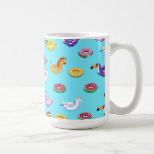 Caneca De Café Padrão de flutuação da Piscina de Verão