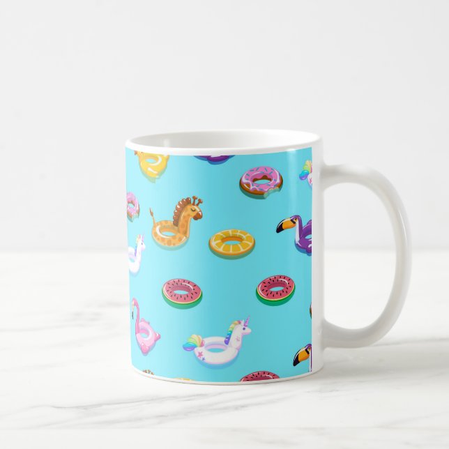 Caneca De Café Padrão de flutuação da Piscina de Verão (Direita)