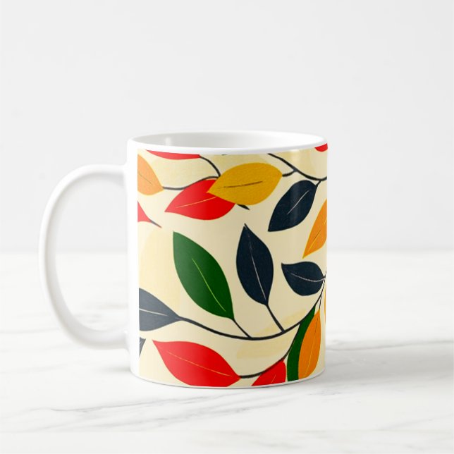 Caneca De Café Padrão de Folha de outono (Esquerda)