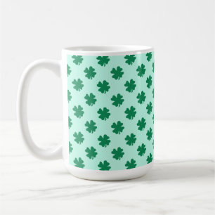 Caneca De Café Padrão de Folha de Trevo do Dia de São Patrício