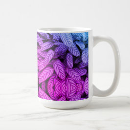 Caneca De Café Padrão de Folha Preto e Branco