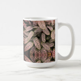 Caneca De Café Padrão de Folha Preto e Branco