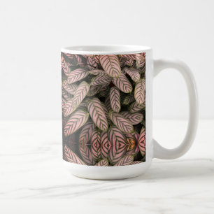 Caneca De Café Padrão de Folha Preto e Branco 
