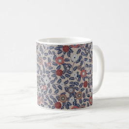 Caneca De Café Padrão de folhagem impressionante em azul-turquesa