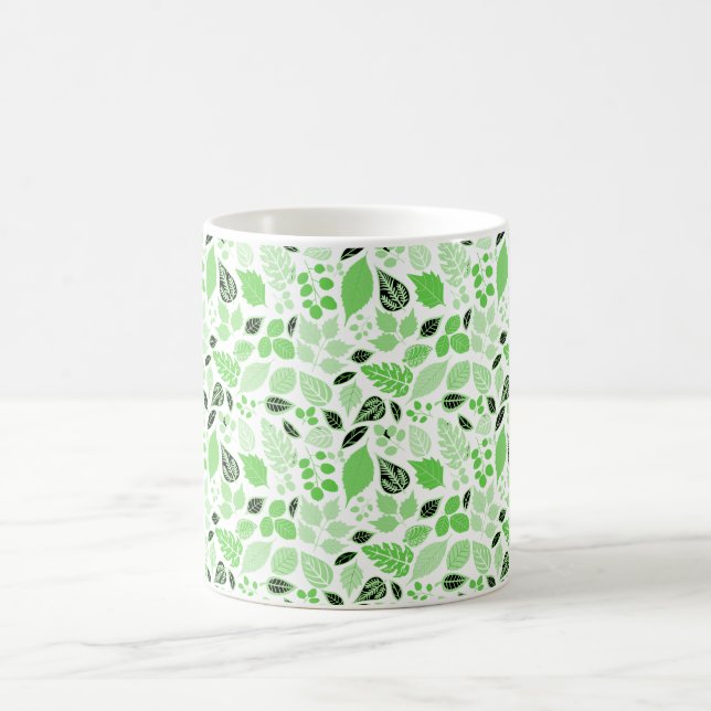Caneca De Café Padrão de Folhas Contínuo (Centro)