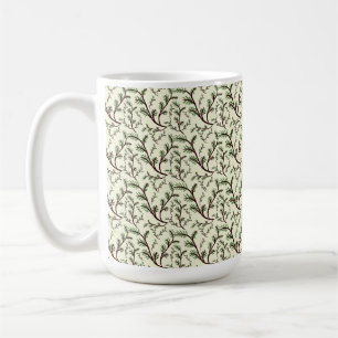 Caneca De Café Padrão de Folhas da Floresta Sem Costura Botânico