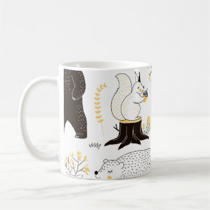 Caneca De Café Padrão de Folhas de Árvores do outono