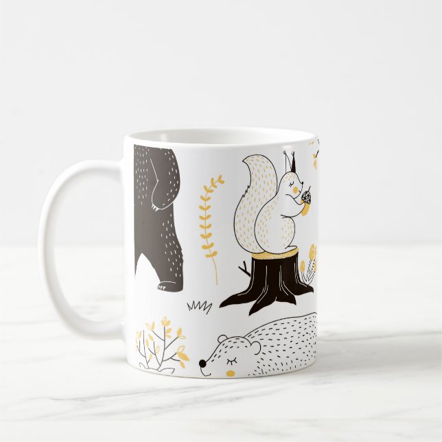 Caneca De Café Padrão de Folhas de Árvores do outono (Esquerda)