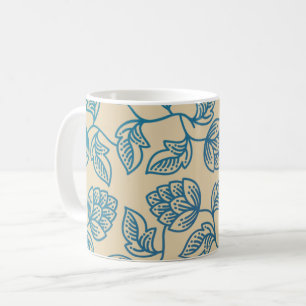 Caneca De Café Padrão de Folhas de Lúpulo Vintage Clássico