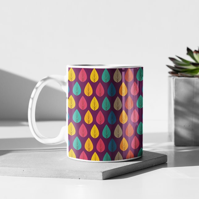 Caneca De Café Padrão de Folhas de outono (Leaves mug)