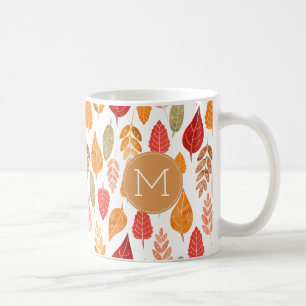 Caneca De Café Padrão de Folhas de outono pintadas