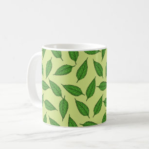 Caneca De Café Padrão de Folhas, Padrão de Folha, Folhas de Prima