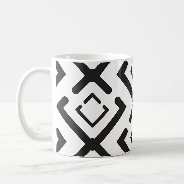 Caneca De Café Padrão de Forma de Diamante Concentrado Geométrico (Esquerda)