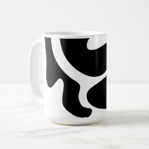 Caneca De Café Padrão de forma livre preto e branco moderno