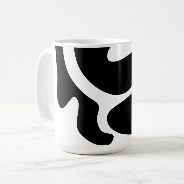Caneca De Café Padrão de forma livre preto e branco moderno (Frente Esquerda)