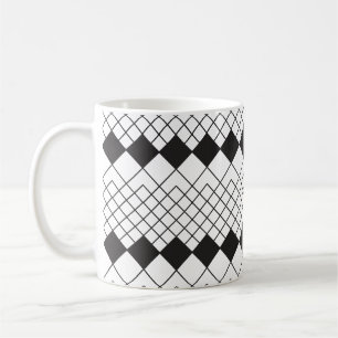 Caneca De Café Padrão de formas de diamante preto