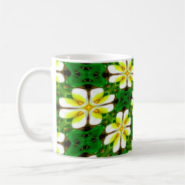 Caneca De Café Padrão de Frangipani Amarelo