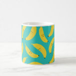 Caneca De Café Padrão de Fruta de Bananas Felizes<br><div class="desc">Fruta de desenho em forma de banana feliz em forma de desenho animado</div>