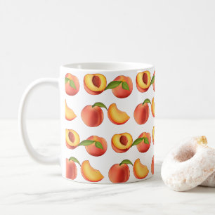 Caneca De Café Padrão de Fruta de Pêssego