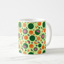 Caneca De Café Padrão de Fruta de Verão de Laranja de Melancia-Cu