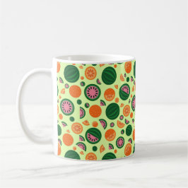 Caneca De Café Padrão de Fruta de Verão de Laranja de Melancia-Cu