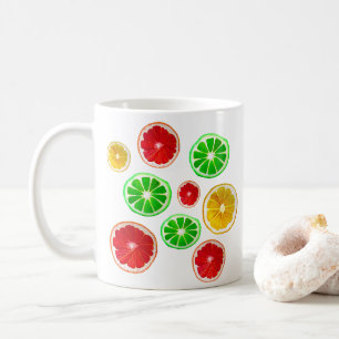 Caneca De Café Padrão de frutado colorido da fruta de Verão