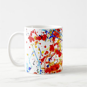 Caneca De Café Padrão de Fundo Branco das Manchas de Aquarela