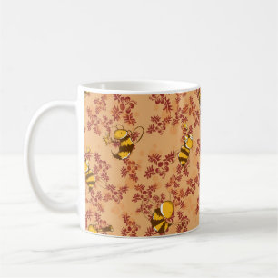 Caneca De Café Padrão de fundo da abelha em corte