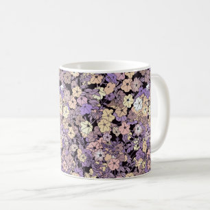 Caneca De Café Padrão de Fundo da Flor Floral da Vintage