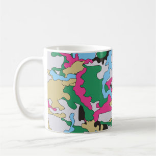 Caneca De Café Padrão de fundo de camuflagem incolor. C