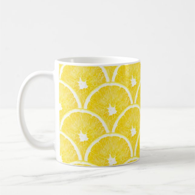 Caneca De Café Padrão de Fundo de Pulso Laranja Vibrante (Esquerda)