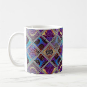 Caneca De Café Padrão de fundo sem costura. Padrão de arte do mos