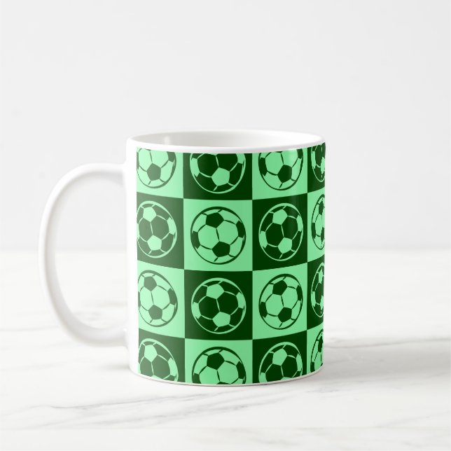 Caneca De Café Padrão de futebol/bola de futebol - Verde (Esquerda)