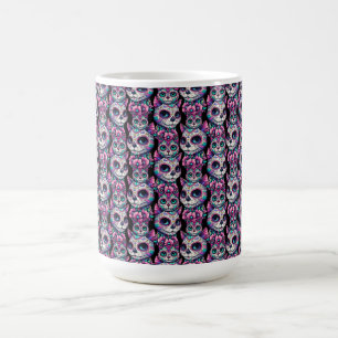 Caneca De Café Padrão de Gato do Crânio do Açúcar
