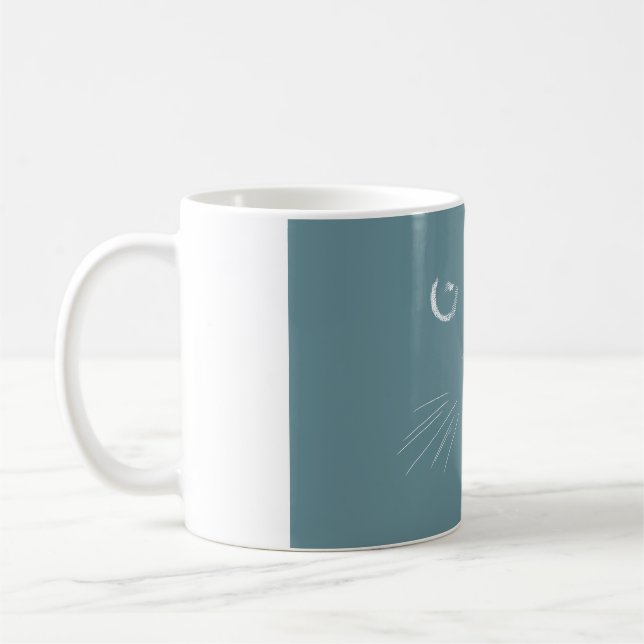 Caneca De Café Padrão de gato verde escuro (Esquerda)